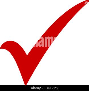 Green check mark, red cross, x mark icon set, right, wrong hand-drawn vector sign. Correct, rejection symbol. Check mark, tick mark, brush style. Stock Vector