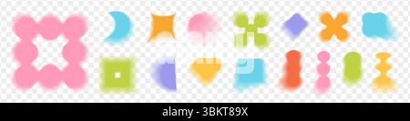 Abstract geometric blurred gradient shapes set. Stock Vector
