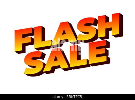 Bold, colorful text displaying FLASH SALE in a gradient of yellow to orange with a 3D effect, suitable for promotional materials Stock Vector