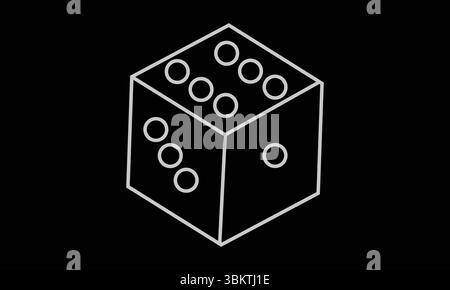 Plastic gaming dice. 3d illustration isolated on white background Stock Vector