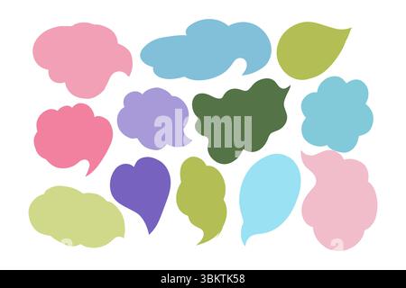 Set of irregular text box in blob shapes or clouds Stock Vector