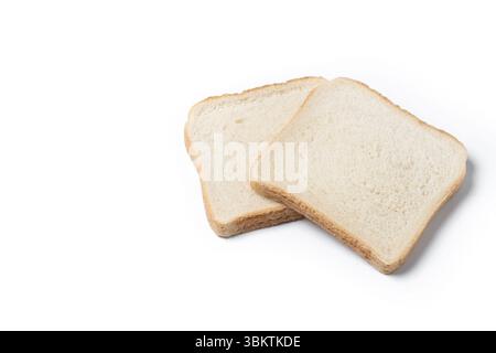 Slices of White Bread isolated on White Background Stock Photo