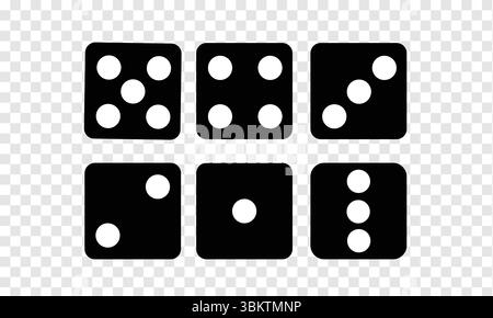 Plastic gaming dice. 3d illustration isolated on white background Stock Vector