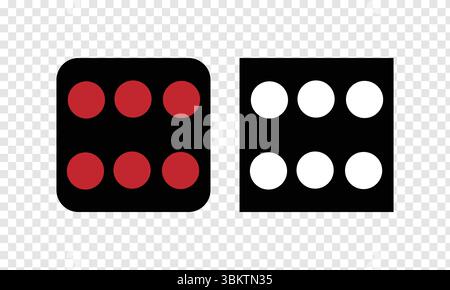 Plastic gaming dice. 3d illustration isolated on white background Stock Vector