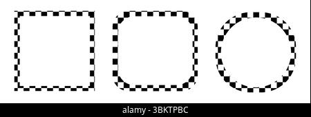 Unique Black and White check border Stock Vector