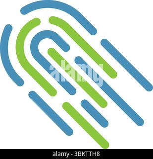 Minimalist fingerprint icon for biometric security design Stock Vector