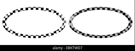 Unique Black and White check border Stock Vector