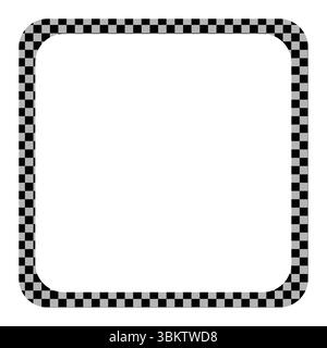 Unique Black and White check border Stock Vector