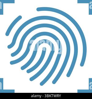 Minimalist fingerprint icon for biometric security design Stock Vector