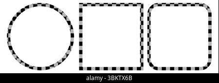 Unique Black and White check border Stock Vector