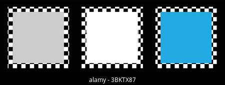 Frame borders set. Abstract check patterns. Geometric design. Vector illustration. Stock Vector