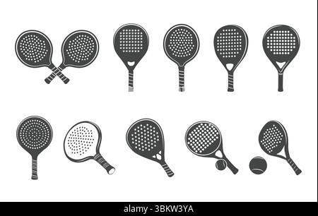Padel Racket Svg, Paddle Tennis Svg, Crossed Padel Rackets Svg, Paddle Tennis Silhouette, Padel Racket Silhouette, Padel Racket Ball Svg, Paddle Racke Stock Vector