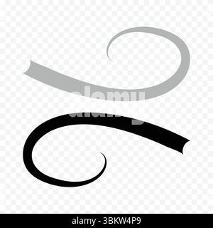 Swooshing Rectangle Set of Swoosh and swoops underline typography tail shapes. Brush drawn ...