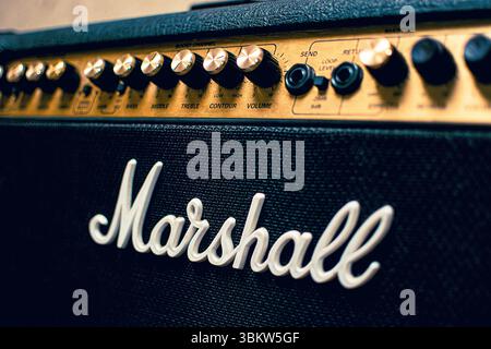Marshall stage guitar amplifier. Stock Photo