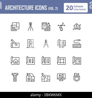 Architecture Icons Set (Vol.2) Stock Vector