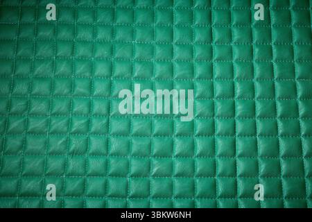dark green checkered leather background Stock Photo