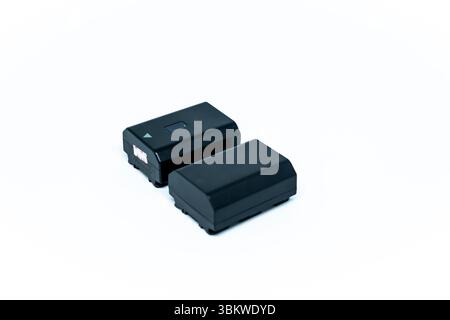 Lithium battery for digital cameras on isolated white background Stock Photo