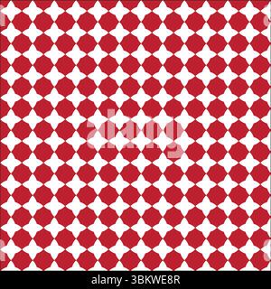 Geometric red and white pattern seamless tileable background design for various applications Stock Vector