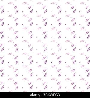 Elegant seamless pattern featuring leaves and berries in shades of purple on a white background Stock Vector