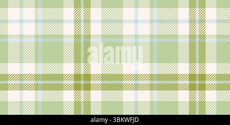 Seamless light green, beige, and light blue plaid pattern with diagonal striped details. Geometric textile design for backgrounds and print Stock Vector