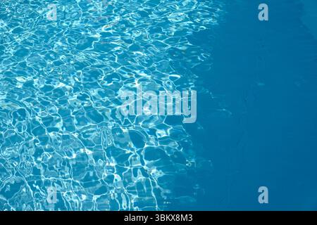 Reflections and water movement on a swimming pool with blue surface Stock Photo