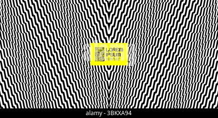 Pattern with optical illusion. Black and white design. Abstract striped background. Vector illustration. Stock Vector