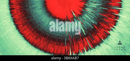 Abstract circular background with dynamic rays. Radial structure. Art design for your project. Stock Vector