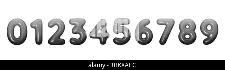 Halftone gradient 3D numbers vector illustration. Perfect for modern design projects, digital themes, and educational materials. Trendy abstract Stock Vector