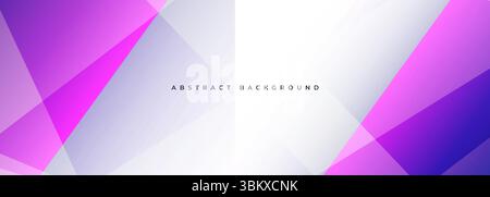 White and purple colored modern wide abstract background with geometric polygonal shapes. Vector illustration banner design Stock Vector