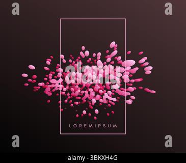 Floating liquid blobs. Abstract colorful banner with fluid shapes. Futuristic composition with bubbles. 3D vector illustration for advertising, market Stock Vector
