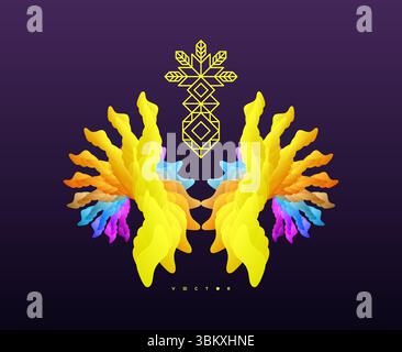 Decorative element for banner, card, poster or web design. Vector art illustration with dynamic effect. Stock Vector
