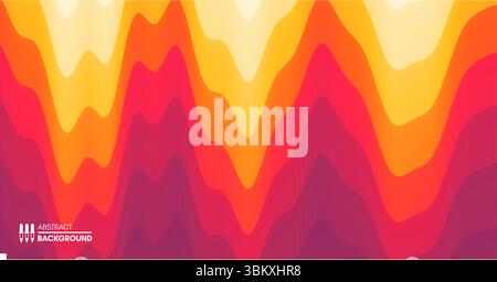 Glitched gradient structure. Abstract waveform background. 3d technology style. Vector illustration with sound waves. Stock Vector