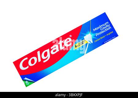London UK, June23 2025,  Colgate Maximum Cavity Protection Toothpaste For Oral Hygiene Stock Photo