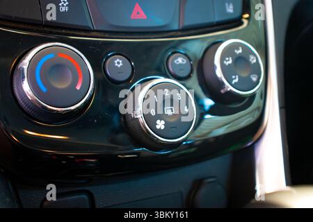 Analog vehicle air conditioning system. Stock Photo