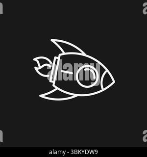 Rocket Ship Icon Space Travel, Launch, Startup And Innovation Symbol Stock Vector