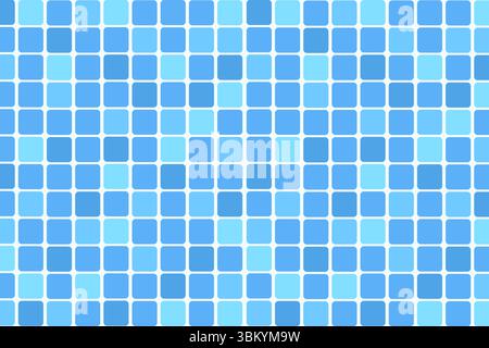 Colorful blue tile pattern with varying shades and shapes creating a lively design Stock Vector