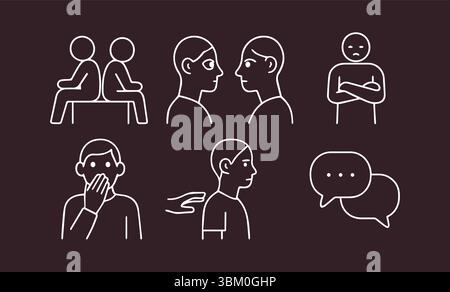 Navigating Emotional Waters: Understanding and Addressing Interpersonal Issues Stock Vector
