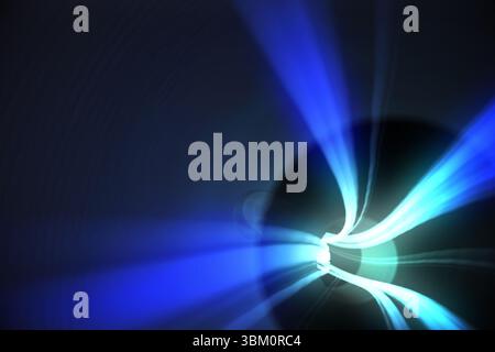 Blue vortex with bright light Stock Photo