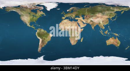 A map of the world showing the continents and oceans Stock Photo - Alamy