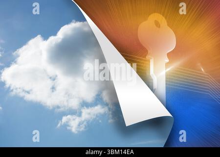 Sky background over bright key background Stock Photo