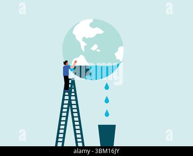 World water crisis of earth global illustration Stock Vector
