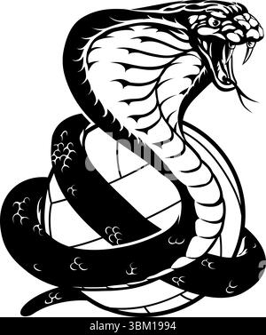 Cobra Snake Volleyball Ball Mascot Stock Vector