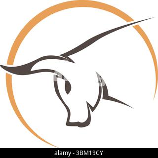 Bull Head Logo Design Template Stock Vector