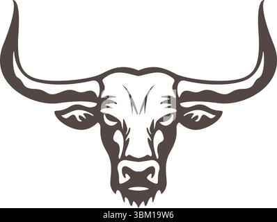 Bull Head Logo Design Template Stock Vector