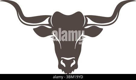Bull Head Logo Design Template Stock Vector
