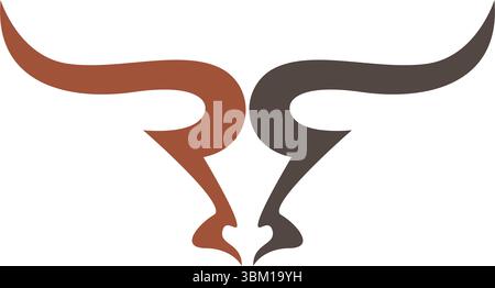 Bull Head Logo Design Template Stock Vector