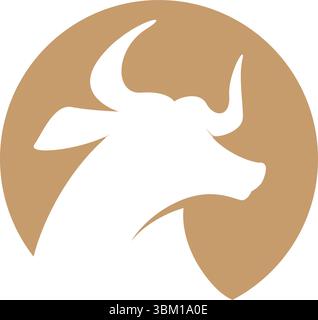 Bull Head Logo Design Template Stock Vector