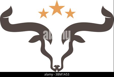 Bull Head Logo Design Template Stock Vector