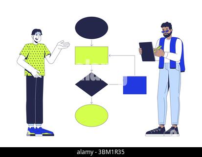 Learning data structures and algorithms 2D illustration concept Stock Vector