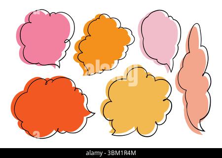 Set of boho style irregular text box Stock Vector